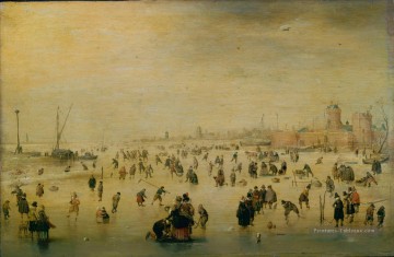  Paysage Galerie - Patineurs hiver paysage Hendrick Avercamp